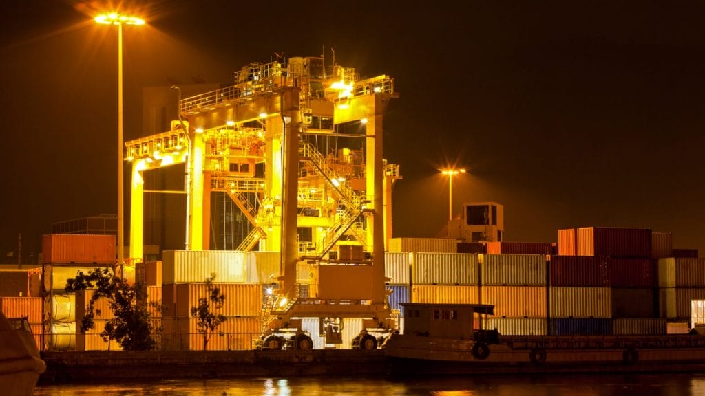 Commercial container port